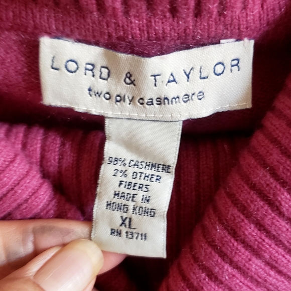 Lord & Taylor Sweater Cowlneck Womens XL 2 Ply Cashmere 100% Pink Lagenlook - Picture 6 of 7